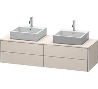 Duravit XSquare Meuble sous-vasque sur console suspendu, pour deux vasques, 4 tiroirs, 1600x400x548mm, XS4917B9191, Couleur: Taupe mat