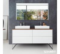 Duravit XSquare console en bois massif XS064HB7777 160x55cm, avec deux découpes, noyer américain
