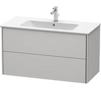 Duravit XSquare Vanity, meuble sous-lavabo mural 101,0 x 47,8 cm, 2 tiroirs, pour lavabo ME by Starck 233610, XS417303939, Couleur: Laque mate en soie Nordic White