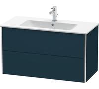 Duravit XSquare Vanity, meuble sous-lavabo mural 101,0 x 47,8 cm, 2 tiroirs, pour lavabo ME by Starck 233610, XS417309898, Couleur: Laque mat soyeuse bleu nuit