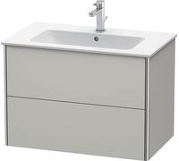 Duravit XSquare Vanity, meuble sous-lavabo mural 81,0 x 47,8 cm, 2 tiroirs, pour lavabo ME by Starck 233683, XS417200707, Couleur: Gris béton Gris mat