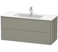 Duravit XSquare Vanity unit à suspension murale 121,0 x 47,8 cm, 2 tiroirs, pour lavabo ME by Starck 233612, XS417409292, Couleur: Gris pierre Vernis satiné mat Soie