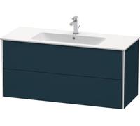 Duravit XSquare Vanity unit à suspension murale 121,0 x 47,8 cm, 2 tiroirs, pour lavabo ME by Starck 233612, XS417409898, Couleur: Laque mat soyeuse bleu nuit