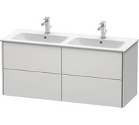 Duravit XSquare Vanity unit à suspension murale 128,0 x 47,8 cm, 4 tiroirs, pour lavabo ME by Starck 233613, XS417503636, Couleur: Laque mate en soie blanche
