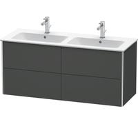 Duravit XSquare Vanity unit à suspension murale 128,0 x 47,8 cm, 4 tiroirs, pour lavabo ME by Starck 233613, XS417504949, Couleur: Décor graphite mat
