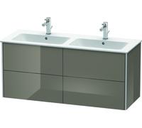 Duravit XSquare Vanity unit à suspension murale 128,0 x 47,8 cm, 4 tiroirs, pour lavabo ME by Starck 233613, XS417508989, Couleur: Laque haute brillance Gris Flanelle