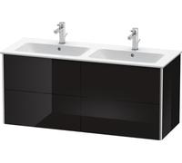 Duravit XSquare Vanity unit à suspension murale 128,0 x 47,8 cm, 4 tiroirs, pour lavabo ME by Starck 233613, XS417504040, Couleur: Laque noire brillante