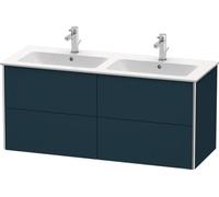 Duravit XSquare Vanity unit à suspension murale 128,0 x 47,8 cm, 4 tiroirs, pour lavabo ME by Starck 233613, XS417509898, Couleur: Laque mat soyeuse bleu nuit