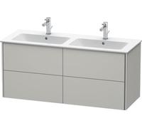 Duravit XSquare Vanity unit à suspension murale 128,0 x 47,8 cm, 4 tiroirs, pour lavabo ME by Starck 233613, XS417500707, Couleur: Gris béton Gris mat