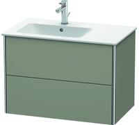 Duravit XSquare Vanity unit à suspension murale 81,0 x 47,8 cm, 2 tiroirs, pour lavabo ME by Starck 234583, cuvette à gauche, XS417609292, Couleur: Gris pierre Vernis satiné mat Soie