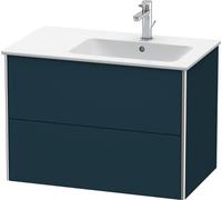 Duravit XSquare Vanity unit à suspension murale 81,0 x 47,8 cm, 2 tiroirs, pour lavabo ME by Starck 234683, cuve à droite, XS417709898, Couleur: Laque mat soyeuse bleu nuit