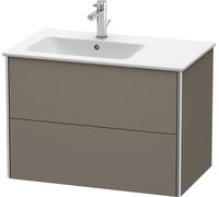 Duravit XSquare Vanity unit à suspension murale 81,0 x 47,8 cm, 2 tiroirs, pour lavabo ME by Starck 234583, cuvette à gauche, XS417609090, Couleur: Flanelle Vernis gris satiné mat soyeux