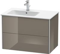 Duravit XSquare Vanity unit à suspension murale 81,0 x 47,8 cm, 2 tiroirs, pour lavabo ME by Starck 234583, cuvette à gauche, XS417608989, Couleur: Laque haute brillance Gris Flanelle