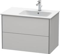 Duravit XSquare Vanity unit à suspension murale 81,0 x 47,8 cm, 2 tiroirs, pour lavabo ME by Starck 234683, cuve à droite, XS417703939, Couleur: Laque mate en soie Nordic White