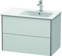 Duravit XSquare Vanity unit à suspension murale 81,0 x 47,8 cm, 2 tiroirs, pour lavabo ME by Starck 234683, cuve à droite, XS417703636, Couleur: Laque mate en soie blanche