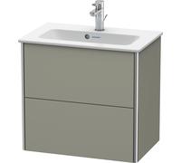 Duravit XSquare Vanity unit Compact mural 61,0x38,8 cm, 2 tiroirs, pour lavabo ME by Starck 234263, XS416509292, Couleur: Gris pierre Vernis satiné mat Soie