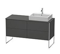 Duravit XSquare XS4923R4949 140x53,8x54,8cm, 4 tiroirs, droite, Graphit mat
