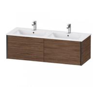 Duravit XViu 4029 Meuble sous-lavabo suspendu, 2 tiroirs, pour lavabo double ME by Starck 233613, 1280x480 mm, XV40290B221, Couleur: noir mat/noyer foncé