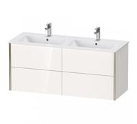 Duravit XViu 4129 Meuble sous-lavabo suspendu, 4 tiroirs, pour lavabo double ME by Starck 233613, 1280x480 mm, XV41290B122, Couleur: champagne mat/blanc brillant.