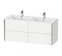 Duravit XViu 4129 Meuble sous-lavabo suspendu, 4 tiroirs, pour lavabo double ME by Starck 233613, 1280x480 mm, XV41290B272, Couleur: noir mat/eiche dark geb.