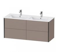 Duravit XViu 4129 Meuble sous-lavabo suspendu, 4 tiroirs, pour lavabo double ME by Starck 233613, 1280x480 mm, XV41290B243, Couleur: noir mat/basalte mat