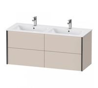 Duravit XViu 4129 Meuble sous-lavabo suspendu, 4 tiroirs, pour lavabo double ME by Starck 233613, 1280x480 mm, XV41290B291, Couleur: noir mat/taupe