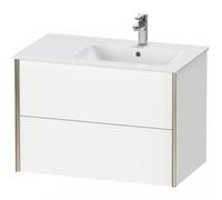 Duravit XViu 4159 Meuble sous-lavabo mural, 2 tiroirs, pour lavabo Me by Starck 234683 Cuvette droite, 810x480 mm, XV41590B253, Couleur: noir mat/noir marron foncé