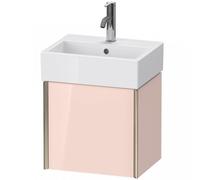 Duravit XViu 4231 Meuble sous-lavabo suspendu, 1 porte pivotante à gauche, pour lavabo Vero Air 072445, 434x334 mm, XV4231LB110, Couleur: champagne mat/abricot pearl hgl.