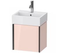 Duravit XViu 4231 Meuble sous-lavabo suspendu, 1 porte pivotante à gauche, pour lavabo Vero Air 072445, 434x334 mm, XV4231LB210, Couleur: noir mat/abricot pearl hgl.