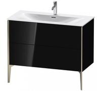 Duravit XViu 4303 Meuble sous-lavabo vertical, 2 tiroirs, pour lavabo Viu 234410, 1010x480 mm, XV43030B140, Couleur: champagne mat/noir brillant brillant