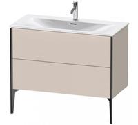 Duravit XViu 4303 Meuble sous-lavabo vertical, 2 tiroirs, pour lavabo Viu 234410, 1010x480 mm, XV43030B291, Couleur: noir mat/taupe