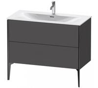 Duravit XViu 4303 Meuble sous-lavabo vertical, 2 tiroirs, pour lavabo Viu 234410, 1010x480 mm, XV43030B249, Couleur: noir mat/graphite matt
