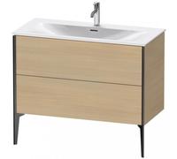 Duravit XViu 4303 Meuble sous-lavabo vertical, 2 tiroirs, pour lavabo Viu 234410, 1010x480 mm, XV43030B271, Couleur: chêne noir mat/méditerranéen