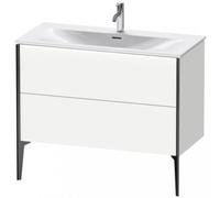 Duravit XViu 4303 Meuble sous-lavabo vertical, 2 tiroirs, pour lavabo Viu 234410, 1010x480 mm, XV43030B218, Couleur: noir mat/blanc mat/blanc mat