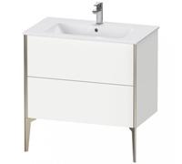 Duravit XViu 4482 Meuble sous-lavabo vertical, 2 tiroirs, pour lavabo ME by Starck 233683, 810x480 mm, XV44820B211, Couleur: cachemire noir mat/eiche cashmere