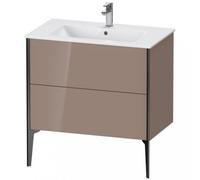 Duravit XViu 4482 Meuble sous-lavabo vertical, 2 tiroirs, pour lavabo ME by Starck 233683, 810x480 mm, XV44820B286, Couleur: noir mat/cappuccino hgl.