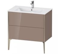 Duravit XViu 4482 Meuble sous-lavabo vertical, 2 tiroirs, pour lavabo ME by Starck 233683, 810x480 mm, XV44820B186, Couleur: champagne mat/cappuccino hgl.