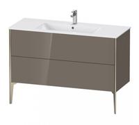 Duravit Xviu 4484 Meuble sous-lavabo vertical, 2 tiroirs, pour lavabo ME by Starck 233612, 1210x480 mm,, XV44840B189, Couleur: champagne mat/gris chiné hgl.