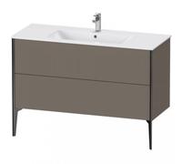 Duravit Xviu 4484 Meuble sous-lavabo vertical, 2 tiroirs, pour lavabo ME by Starck 233612, 1210x480 mm,, XV44840B290, Couleur: noir mat/gris foncé gris sm.