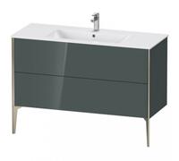 Duravit Xviu 4484 Meuble sous-lavabo vertical, 2 tiroirs, pour lavabo ME by Starck 233612, 1210x480 mm,, XV44840B138, Couleur: champagne mat/dolomiti gris hgl