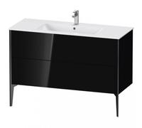 Duravit Xviu 4484 Meuble sous-lavabo vertical, 2 tiroirs, pour lavabo ME by Starck 233612, 1210x480 mm,, XV44840B240, Couleur: noir mat / noir brillant
