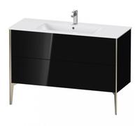 Duravit Xviu 4484 Meuble sous-lavabo vertical, 2 tiroirs, pour lavabo ME by Starck 233612, 1210x480 mm,, XV44840B140, Couleur: champagne mat/noir brillant brillant