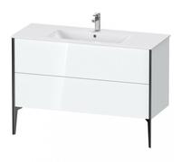 Duravit Xviu 4484 Meuble sous-lavabo vertical, 2 tiroirs, pour lavabo ME by Starck 233612, 1210x480 mm,, XV44840B285, Couleur: noir mat/blanc hgl.