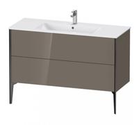 Duravit Xviu 4484 Meuble sous-lavabo vertical, 2 tiroirs, pour lavabo ME by Starck 233612, 1210x480 mm,, XV44840B289, Couleur: noir mat/gris fluo gris hgl.
