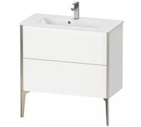 Duravit XViu 4489 Meuble sous-lavabo vertical Compact, 2 tiroirs, pour lavabo ME by Starck 234283, 810x390 mm, XV44890B269, Couleur: noir mat/noyer brossé