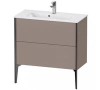 Duravit XViu 4489 Meuble sous-lavabo vertical Compact, 2 tiroirs, pour lavabo ME by Starck 234283, 810x390 mm, XV44890B243, Couleur: noir mat/basalte mat