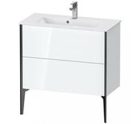 Duravit XViu 4489 Meuble sous-lavabo vertical Compact, 2 tiroirs, pour lavabo ME by Starck 234283, 810x390 mm, XV44890B285, Couleur: noir mat/blanc hgl.