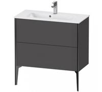 Duravit XViu 4489 Meuble sous-lavabo vertical Compact, 2 tiroirs, pour lavabo ME by Starck 234283, 810x390 mm, XV44890B249, Couleur: noir mat/graphite matt