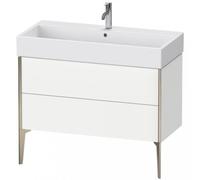 Duravit XViu 4537 Meuble sous-lavabo vertical, 2 tiroirs, pour meuble sous-lavabo Vero Air 235010, 984x454 mm, XV45370B273, Couleur: noir mat/tess. cerisier