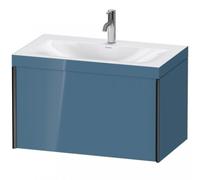 Duravit XViu 4610 Vasque à meuble c-bonded, avec 1 trou pour robinet, avec socle suspendu, 1 tiroir, 800x480, XV4610OB247, Couleur: noir mat/bleu pierre hgl.